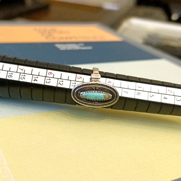 Vintage Turquoise Sterling Silver Ring Sz 4.5 - Picture 2 of 3